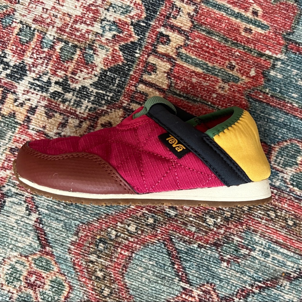 Teva Kids' Red and Yellow Quilted Slippers